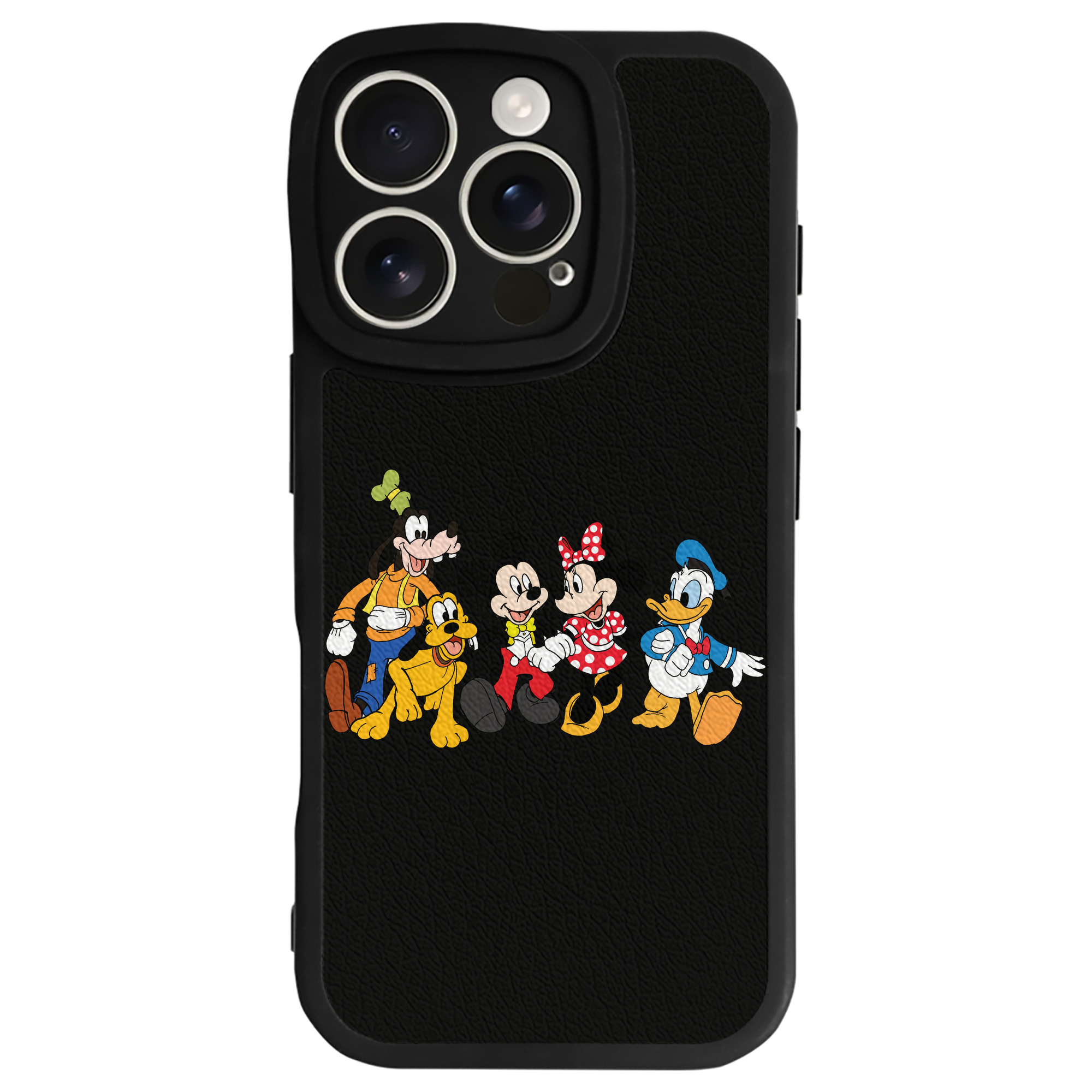 （画像用） ミッキーマウス Mickey Mouse 【iPhone 16シリーズ対応】シリコンスマホケース（レザー調） 材質：シリコン